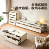 Quanyou Home Small Apartment Floor-standing Coffee Table Modern Simple Cream Style Living Room Storage Storage Cabinet Home New Style