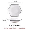 Vinoa thickened diamond hexagonal plate creative home platter cutlery bowl set bowl spoon chopsticks ceramic family set 10 bowls 10 plates 10 spoons 10 chopsticks 1 soup bowl 1 tablespoon