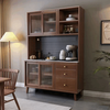 Jingrida solid wood sideboard slate table top wine cabinet tea cabinet home storage wall storage entrance cabinet can be customized dark oak color (solid wood surface) 1.2 meters cabinet - unstable guarantee guarantee*