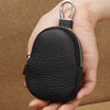 Shijanu genuine leather car key bag 2025 new women's mini compact portable storage bag car home key bag hanging bag burgundy
