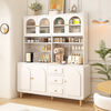 Log cream style sideboard against the wall integrated storage cabinet kitchen guest dining room multi-functional storage storage cabinet wine cabinet 60*40*190 milk white/embossed door delivered to the home