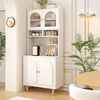 Log cream style sideboard against the wall integrated storage cabinet kitchen guest dining room multi-functional storage storage cabinet wine cabinet 60*40*190 milk white/embossed door delivered to the home