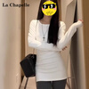 La Chapelle thickened round neck bottoming shirt mid-length T-shirt women's autumn and winter waist slim fit top white M