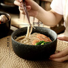 Pinyu Japanese instant noodle bowl tableware noodle bowl household large bowl ramen bowl soup bowl anti-scalding ceramic noodle soup bowl black