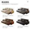DDC leather sofa 9196 synthetic leather zero wall electric retractable sofa bed 2.07 meters minimalist living room straight