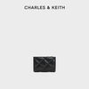 CHARLESKEITH card bag CK6507705242 autumn and winter classic rhombus multi-card slot short coin purse Black black