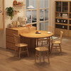 Solid wood folding dining table for small apartments, square table to round table, round square, multi-functional telescopic dining table, four-season island sideboard, solid wood color 80*80*95CM