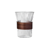 Mangong German quality hanging ear coffee cup high borosilicate glass cup American latte cup appearance vertical pattern tea cup hanging ear coffee cup 1 pack