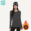 NOME German velvet long-sleeved T-shirt women's autumn and winter round neck warm inner fit slim waist mid-length bottoming shirt top smoke gray XL