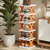 Xingfang shoe rack door shoe storage artifact slipper rack sandwich corner bathroom layered rack 7 layers orange