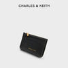 CHARLESKEITH card bag CK6507705242 autumn and winter classic rhombus multi-card slot short coin purse Black black