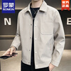 ROMON jacket men's work jacket men's spring 2025 new spring and autumn men's casual lapel top khaki 2301R cotton style XL