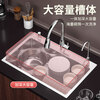 Jingwanhui stainless steel sink kitchen sink dish basin large single tank 60*45cm comes with drain set drain basket