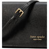 KATE SPADE women's wallet, scratch-resistant and wear-resistant, daily carry, lightweight, multi-functional storage, black Saffiano leather, Black ONE SIZE