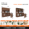 Customized solid wood sideboard by Gogezhijia, retractable built-in dining table, retractable wall-mounted integrated mid-century style living room tea storage cabinet 2.2*2.0 (six doors) + 1.3m dining table, free perforated board and double-hole track socket by default