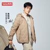 YAYA (YAYA) Huang Xiaoming same style light down jacket for men and women 2025 autumn and winter new short style hooded cold-proof duck down jacket khaki 2XL 185/100A