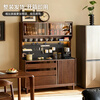 Zhidian North American black walnut sideboard small apartment high cabinet integrated wall solid wood narrow tea cabinet living room storage cabinet 1.5m rock slab e-commerce model