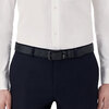 Montblanc business casual men's belt, classic 3.5cm wide series double-sided leather belt, gift choice 130587 (rectangular pin buckle) black embossed/black flat double-sided