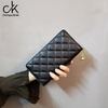 Chongsukei small&ck diamond pattern women's wallet women's long multifunctional wallet 2025 new fashion card bag clutch bag money black-checkered pattern