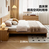 Quanyou Home Nordic log style bed 1.8m x 2m master bedroom simple modern home wooden double bed