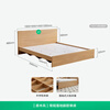 Quanyou Home Nordic log style bed 1.8m x 2m master bedroom simple modern home wooden double bed