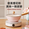 Tuojin imported high-quality ceramic wok from Germany for household use for one person, non-stick frying pan, baby food supplement pot, hot milk pot for cooking porridge, cherry blossom ceramic glaze wok 20cm