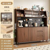 XINKONGSHENG solid wood sideboard against the wall integrated storage cabinet mid-century style coffee cabinet cabinet living room wine cabinet multi-functional tea cabinet National Day/Big Sale -180*184*40 Self-installation/Big Sale/All solid wood door (glass door required, contact customer service)