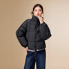 IEF/Aiyifu 2025 Winter New Korean Style Simple Casual Commuting Versatile White Duck Down Stand Collar Down Jacket Black M