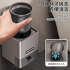 MWKW Japanese toilet brush without dead corners, toilet suction cup wall-mounted with base, bathroom storage brush, gap household, standard toilet brush set, deep space gray, ingenious craftsmanship - strong adsorption - ventilation and draining