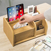 Tissue box remote control storage box desktop creative storage wooden paper box multifunctional tissue box C2039 walnut wood grain