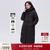 Elaiyi Goose Down Jacket Women's U-shaped Pillow Long Hooded Thickened Warm Winter New Year Jacket Carbon Black M