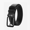 Montblanc business casual men's belt, classic 3.5cm wide series double-sided leather belt, gift choice 130587 (rectangular pin buckle) black embossed/black flat double-sided