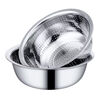 Tuojin extra thick 304 stainless steel leaky basin food grade vegetable washing drain basin rice washing basin kitchen two-piece set rice sieve draining dishes 304 solid basin + leaky basin 1 each 36cm total 2 pieces
