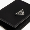 PRADA embossed triangle logo wallet, black New Year gift for men and women, basic set (bag)
