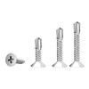 410 stainless steel flat head cross drill tail screw self-tapping self-drilling metal fixed cross recessed design dovetail screw 410 flat head cross drill tail 4.2*50 (50 pieces)