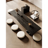 He Jiagong B&B Wabi-sabi style tatami tea table Japanese coffee table black special-shaped coffee table table Zen low bubble tea table sitting table tea table 120*60*45 thick 5 assembled