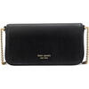 KATE SPADE women's wallet, scratch-resistant and wear-resistant, daily carry, lightweight, multi-functional storage, black Saffiano leather, Black ONE SIZE