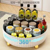 Fantasy Kitchen Rotating Condiment Storage Rack Multifunctional 360 Degree Seasoning Soy Sauce and Vinegar Storage Rack Light Luxury Fruit Plate Ordinary Style White Sundry Storage 0 Rotation/Can Hold 2 Bottles