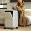 KOSITU Germany's new front-opening expandable suitcase for women, large capacity 24-inch 20-inch carry-on suitcase, sturdy trolley suitcase for men, oatmeal gray, expanded capacity, new color on the market, better looking than white and stain-resistant, 20-inch carry-on suitcase (three sides meet 115, can be boarded + can be placed on aircraft high-speed rail racks)