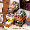 Yusenyi desktop snack rack dining table sideboard tea bag beverage miscellaneous items coffee table storage box double layer milky white light brown