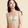 Silkland mulberry silk lining wire-free bra gauze tube top thin comfortable push-up sexy women's underwear bra green M