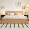Quanyou Home Nordic log style bed 1.8m x 2m master bedroom simple modern home wooden double bed