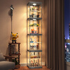 Kosi Transparent Figure Cabinet with Lights Lego Figure Display Cabinet Home Up Display Rack Storage Box Display Box Display Cabinet Spotlight Type - 1 Column 8 Layers - With 4 Layers - Detachable Layers