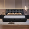 Songxian leather double bed 1.5m x 2m master bedroom king bed large black bear leather bed row frame storage bed #t07 embedded-11