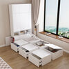 Other custom-made Japanese tatami bed box wardrobe integrated small apartment bedroom storage platform bed 12m single bed white 1 point 8x2 point 4 meter wardrobe with top cabinet other assembled box bed