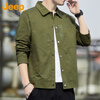 JEEP Jacket Men's Jacket Spring and Autumn New Casual Workwear Men's Lapel Loose Men's Top Military Green XL