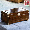 Fantasy wood wedding box with lock box Ming and Qing classical style box with calligraphy and painting walnut color 80 42 37cm high five-sided solid material