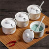 Fantasy German imported quality ceramic seasoning jar kitchen seasoning jar household salt shaker seasoning jar seasoning box chicken essence jar with spoon (approximately 250 grams)
