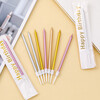 Pupan Pencil Candle Birthday Candle Single Cake Decoration Long Rod Golden Silver Gilded Candle Baking Decoration Baking Rainbow Birthday Candle 10 Pieces