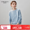 Kemenboca 2025 autumn and winter new style fresh embroidered cashmere sweater women's round neck sweater loose bottoming sweater Dream Blue M